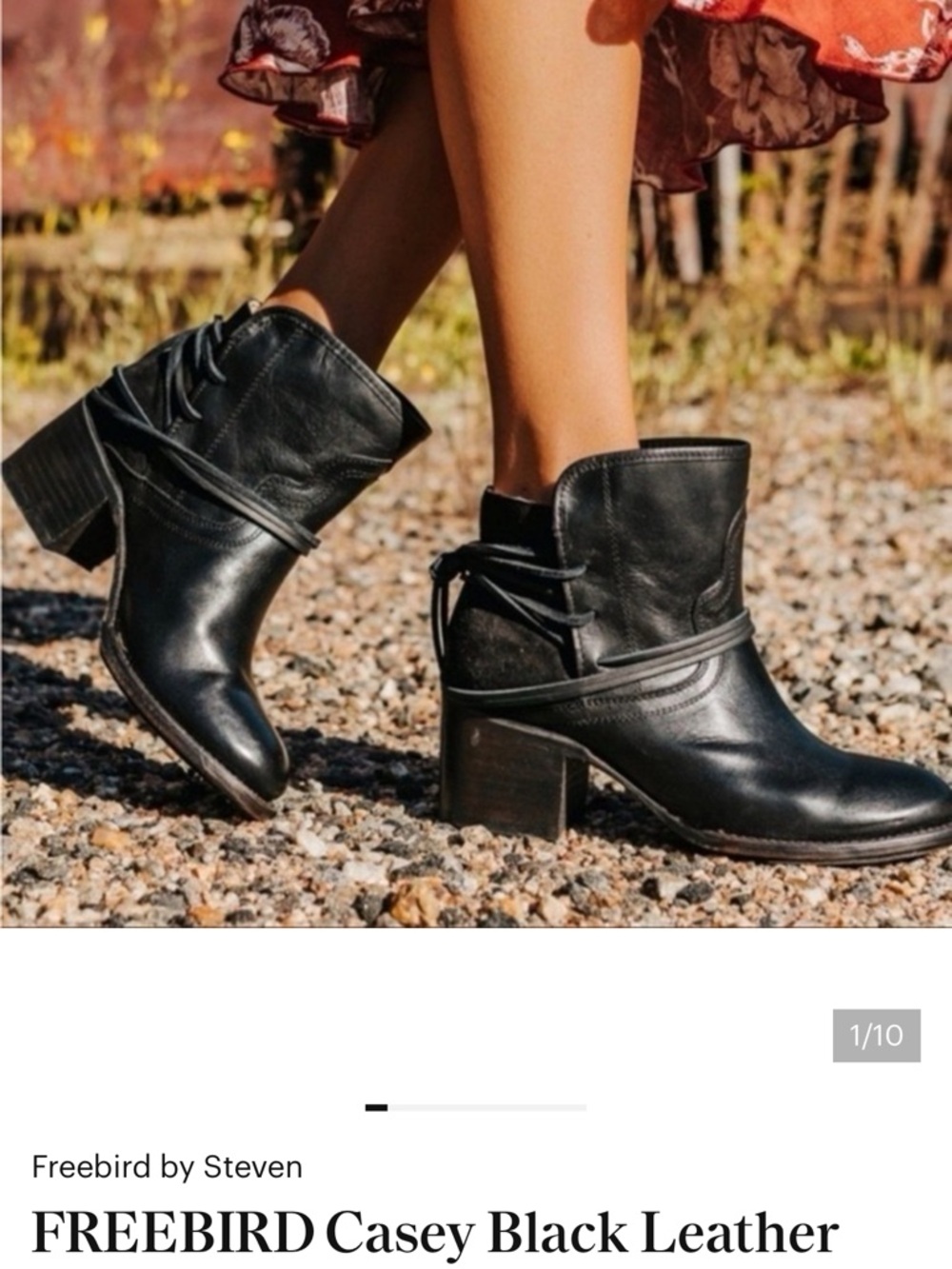 Freebird by Steven CASEY Black Leather Wrap-Strap Ankle Boots Size 8